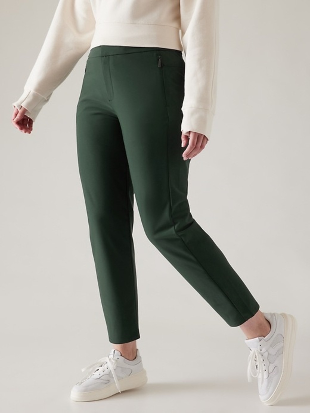 Athleta Stellar Trousers High-Rise Pants in Seaweed Green, Women’s size 0